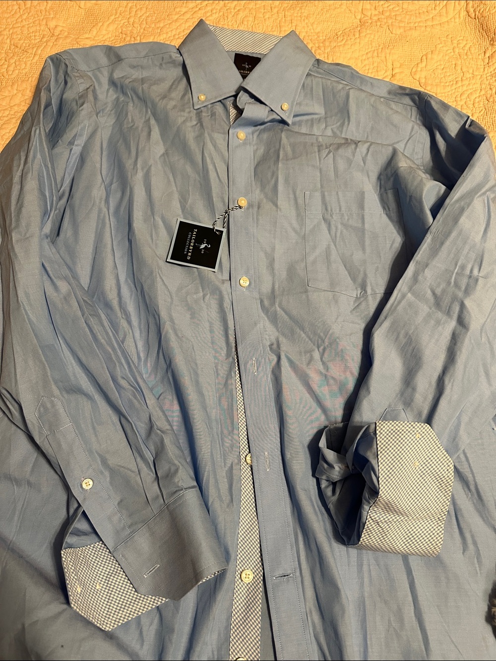 Tailorbyrd Light Blue Dress Shirt with Contrasting Cuffs